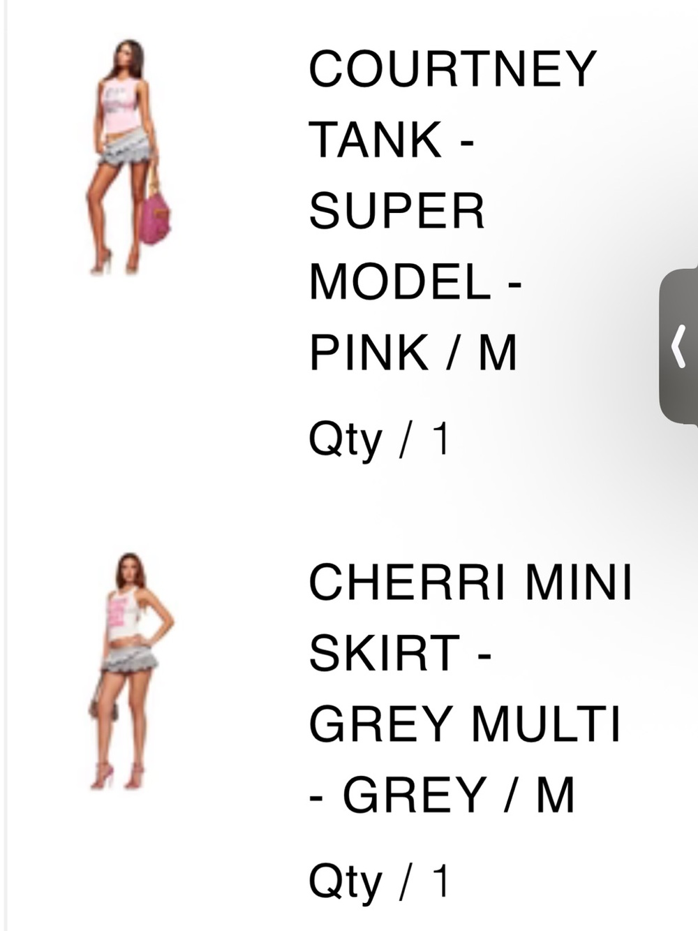 I.AM.GIA Courtney Tank pink + Cherri mini skirt grey set